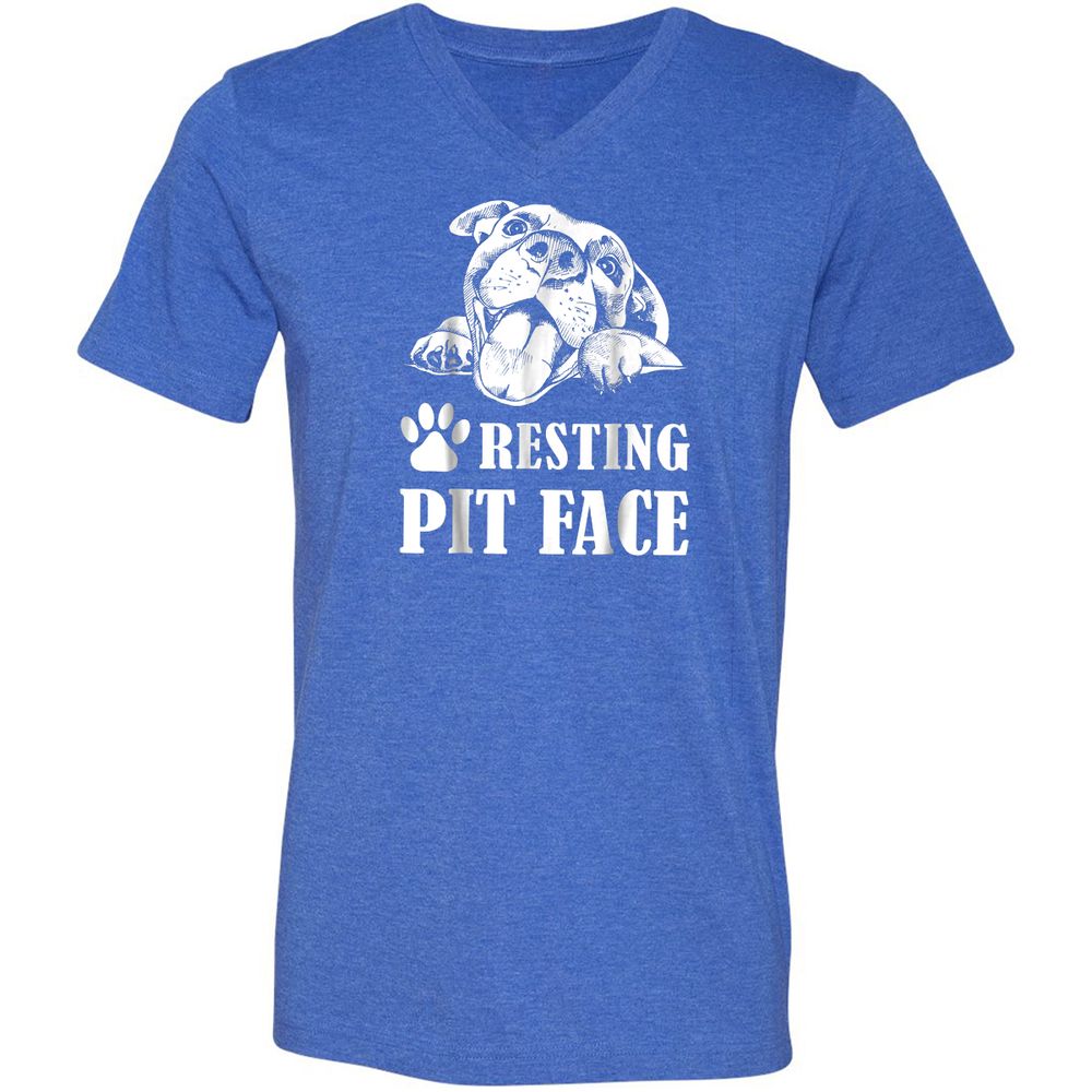 Unisex V-Neck T-Shirt - WX4MGCWH - Heather True Royal - 14