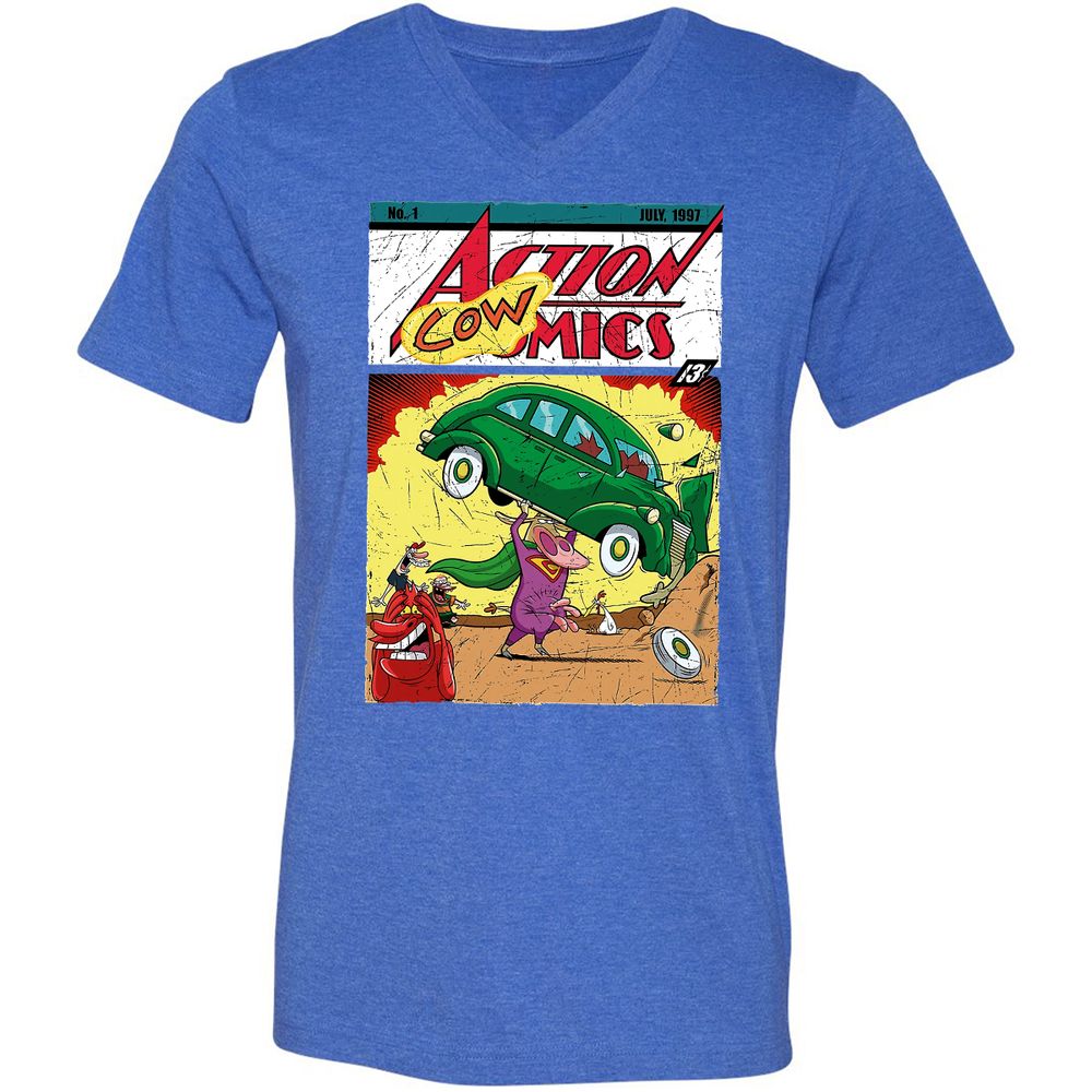 Unisex V-Neck T-Shirt - B6DDSGGC - Heather True Royal - 14