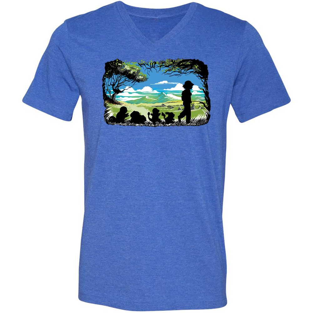 Unisex V-Neck T-Shirt - 1YN83KKR - Heather True Royal - 14