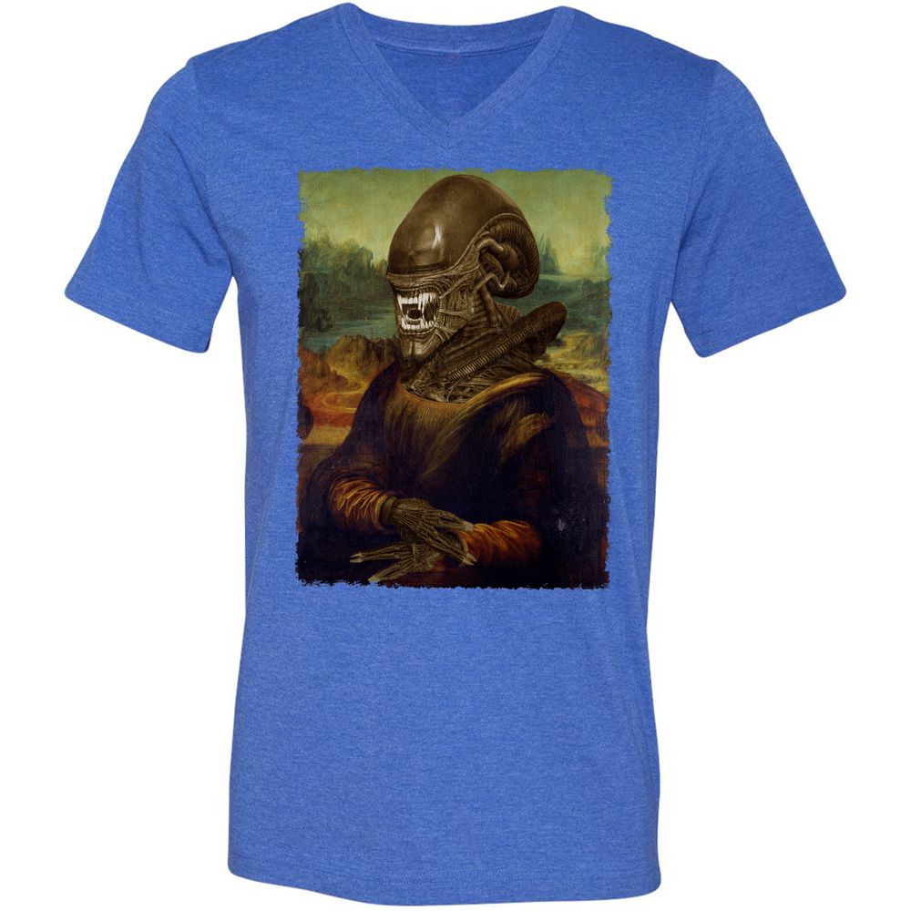 Unisex V-Neck T-Shirt - 1WGK514Y - Heather True Royal - 14