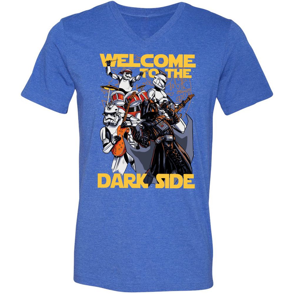 Unisex V-Neck T-Shirt - WXU3FY1G - Heather True Royal - 14