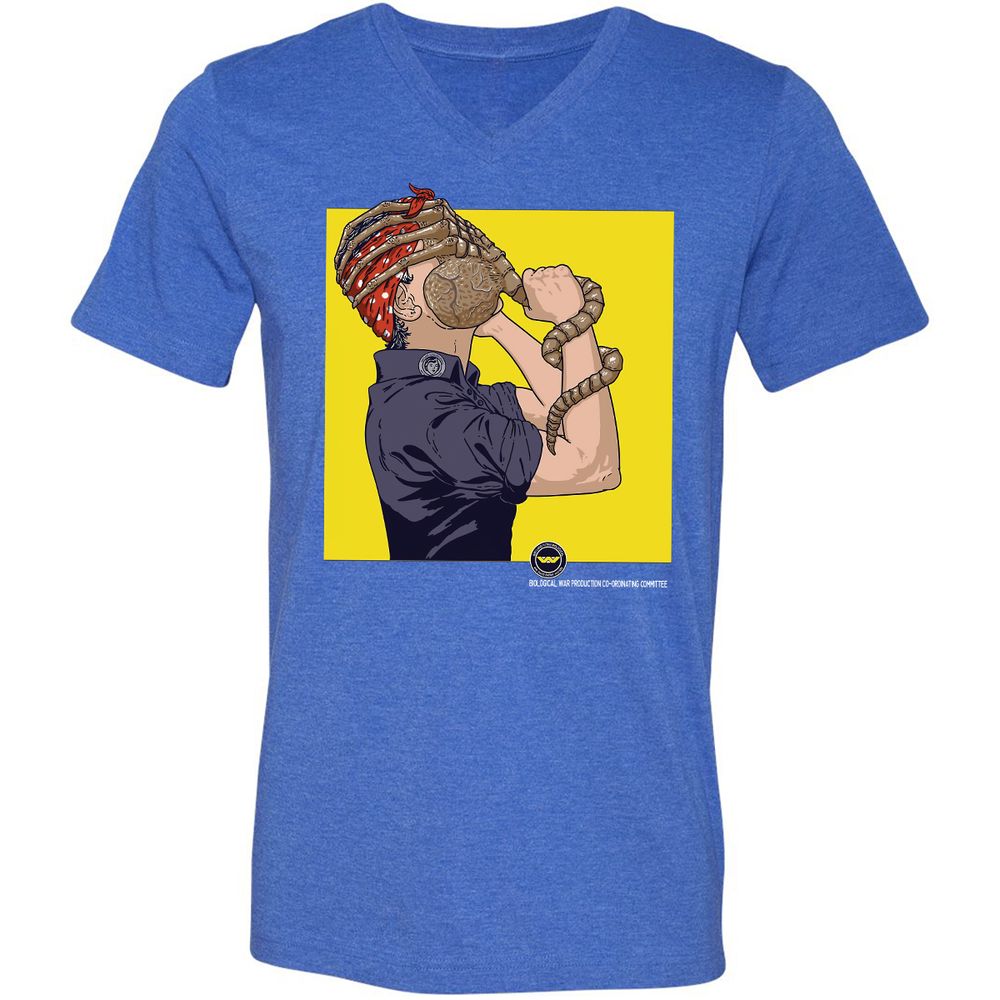 Unisex V-Neck T-Shirt - 2SHD2C9N - Heather True Royal - 14