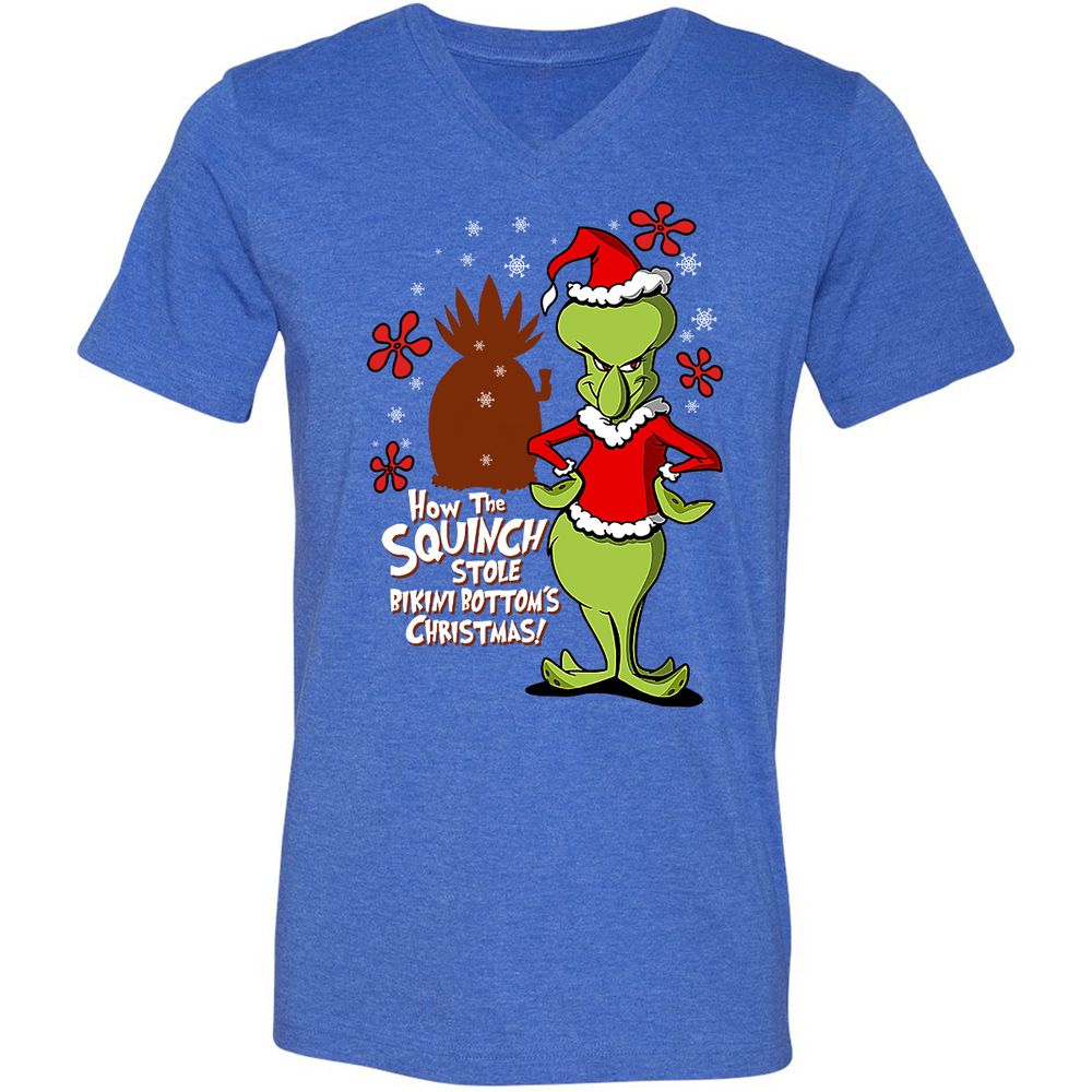 Unisex V-Neck T-Shirt - 8E6YCAYB - Heather True Royal - 14