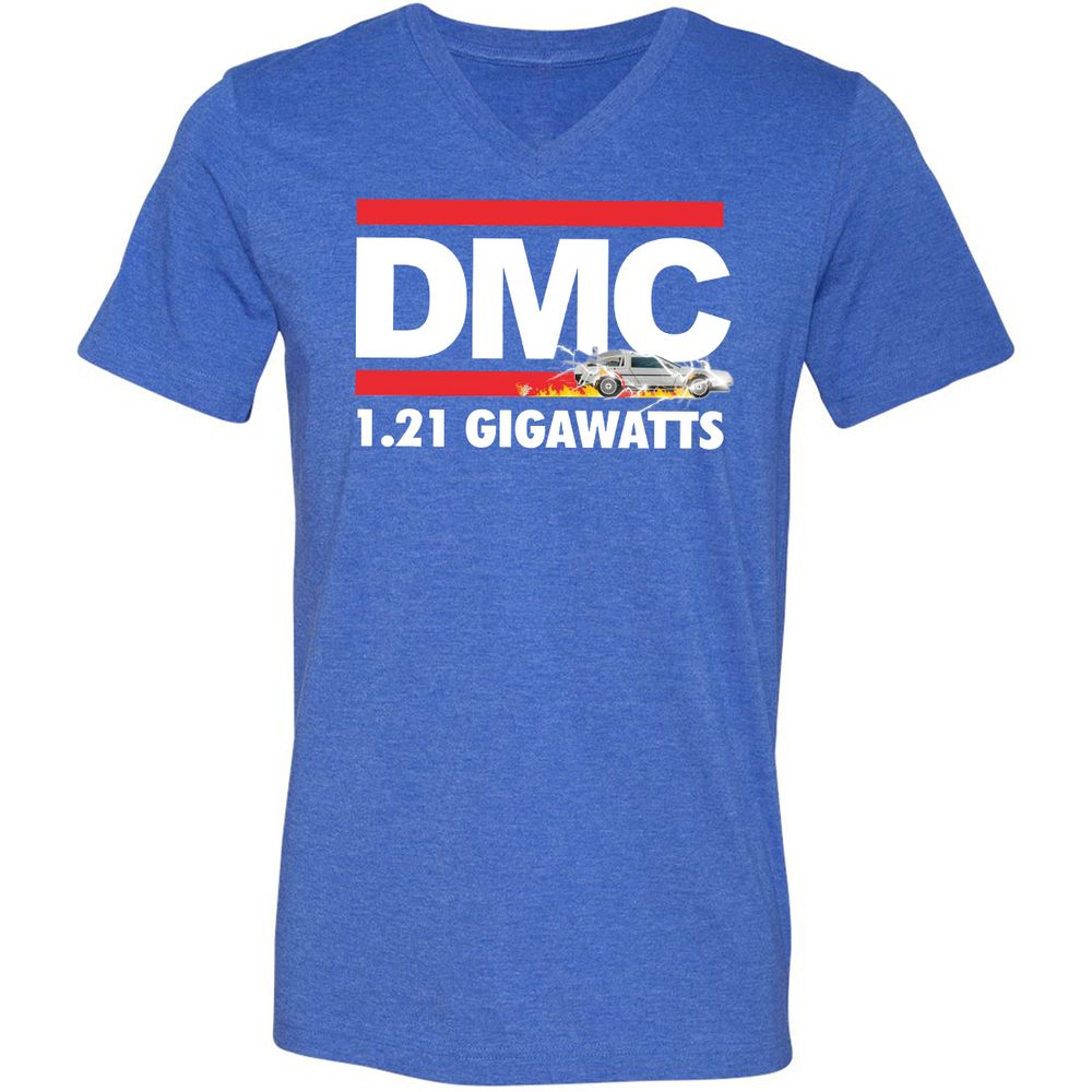 Unisex V-Neck T-Shirt - JYQAJEDK - Heather True Royal - 14