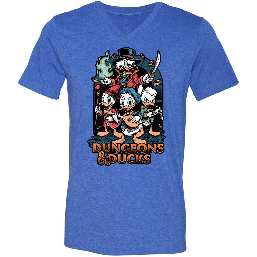 Unisex V-Neck T-Shirt - BSDYLVYT - Heather True Royal - 14