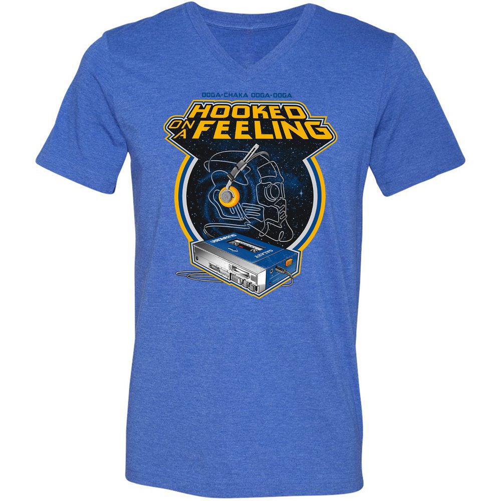 Unisex V-Neck T-Shirt - 5P16F5DF - Heather True Royal - 14