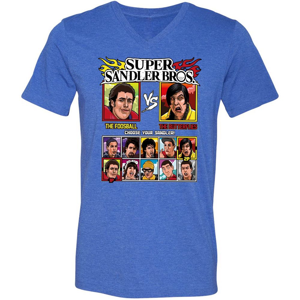 Unisex V-Neck T-Shirt - QDW3T4DG - Heather True Royal - 14