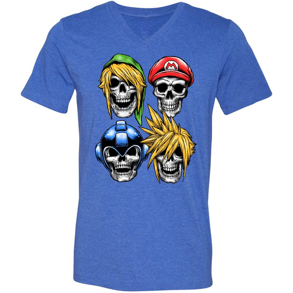 Unisex V-Neck T-Shirt - 5YHMC3LL - Heather True Royal - 14