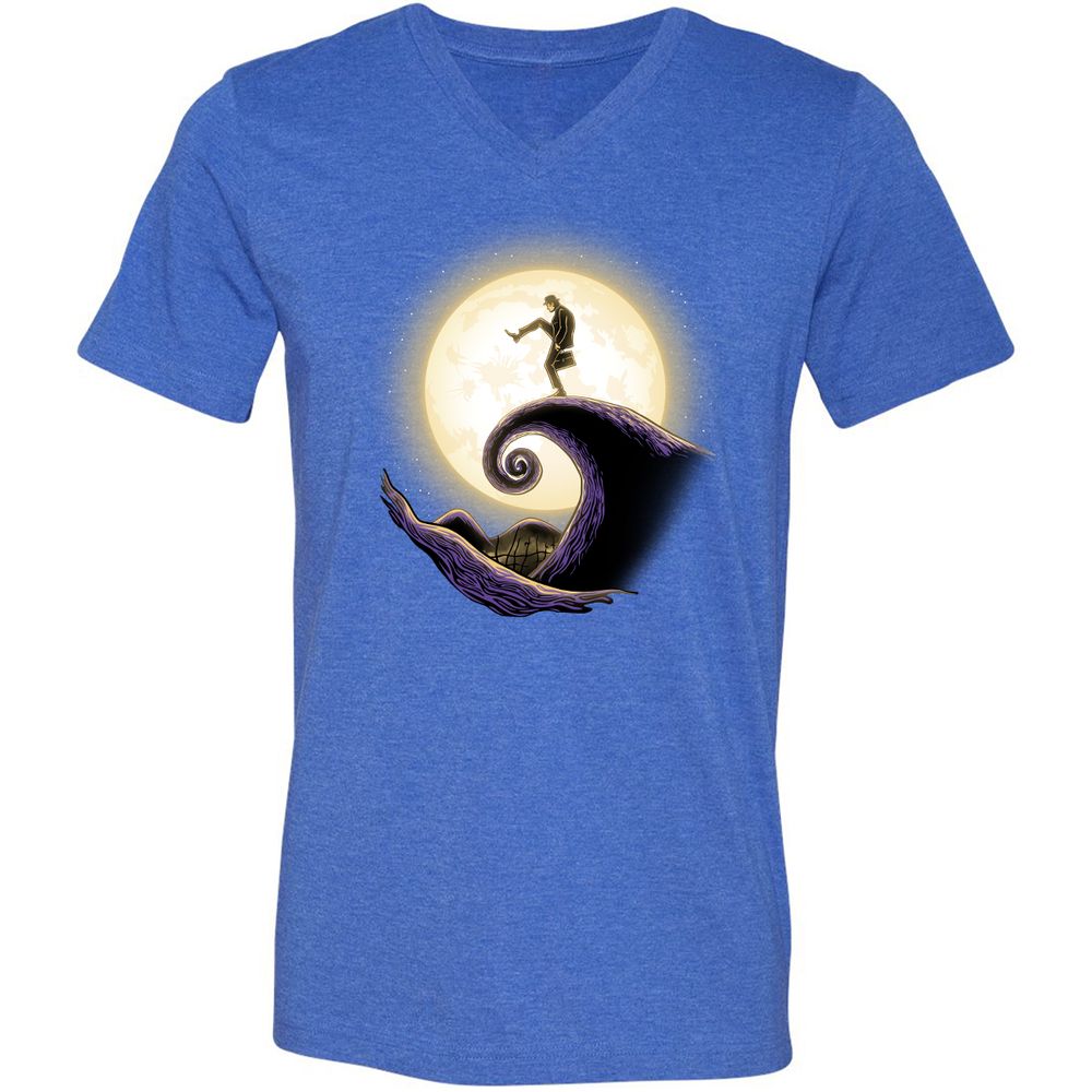 Unisex V-Neck T-Shirt - Y42984P7 - Heather True Royal - 14