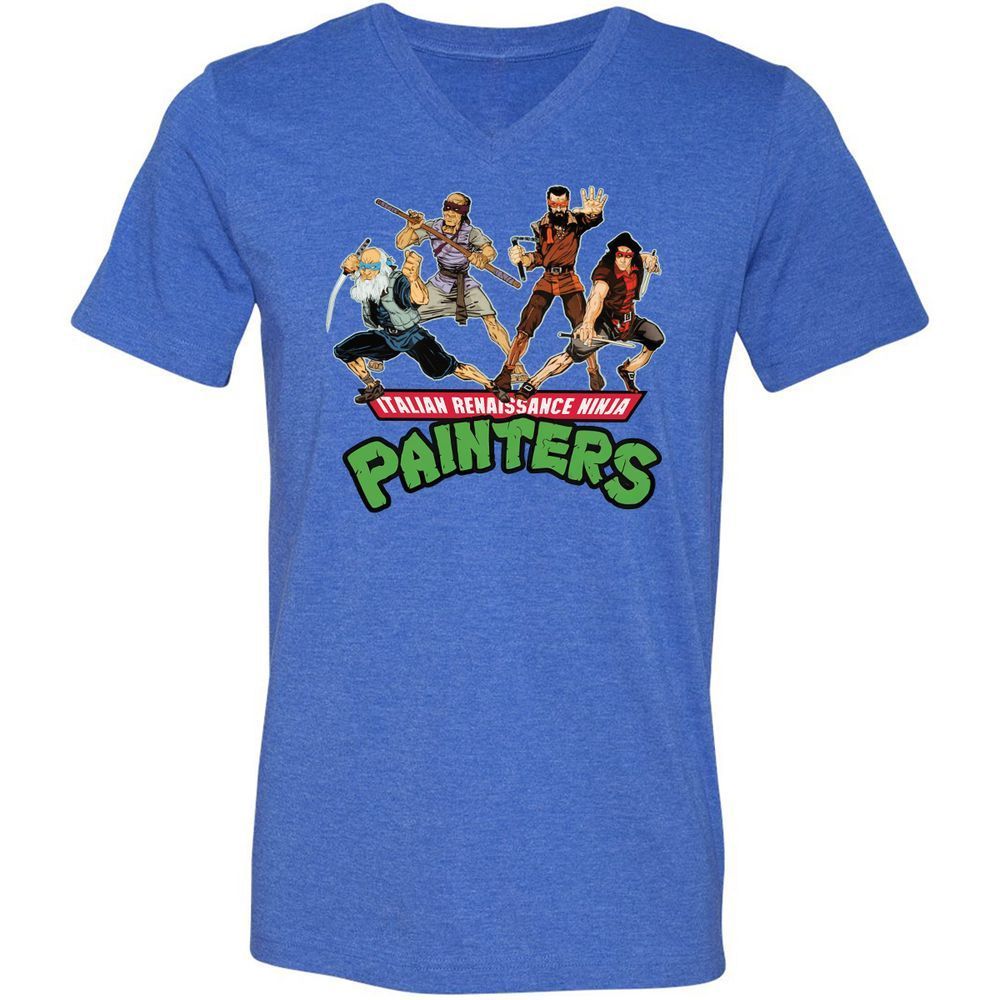 Unisex V-Neck T-Shirt - LLRF4UYH - Heather True Royal - 14