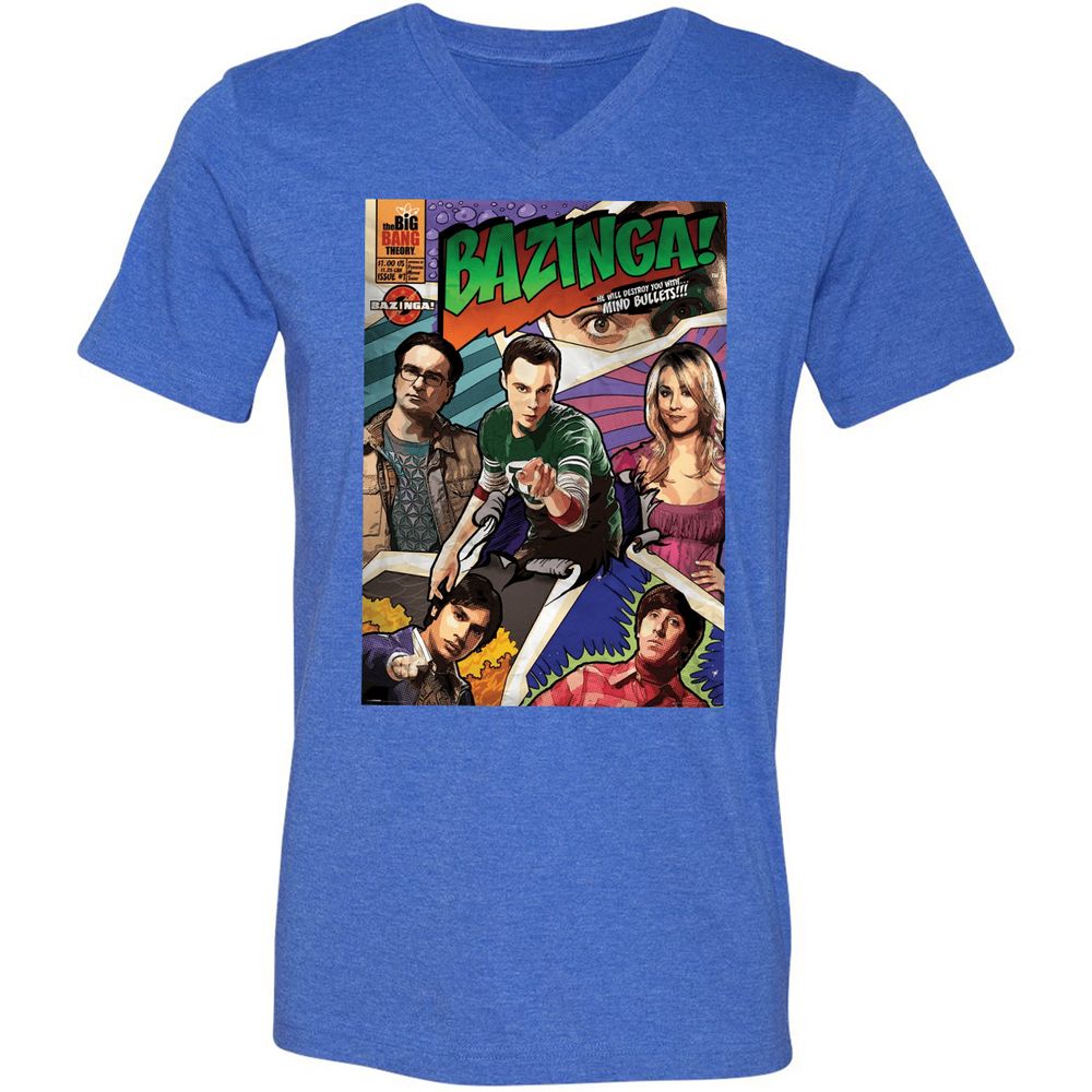 Unisex V-Neck T-Shirt - G79D7TBM - Heather True Royal - 14