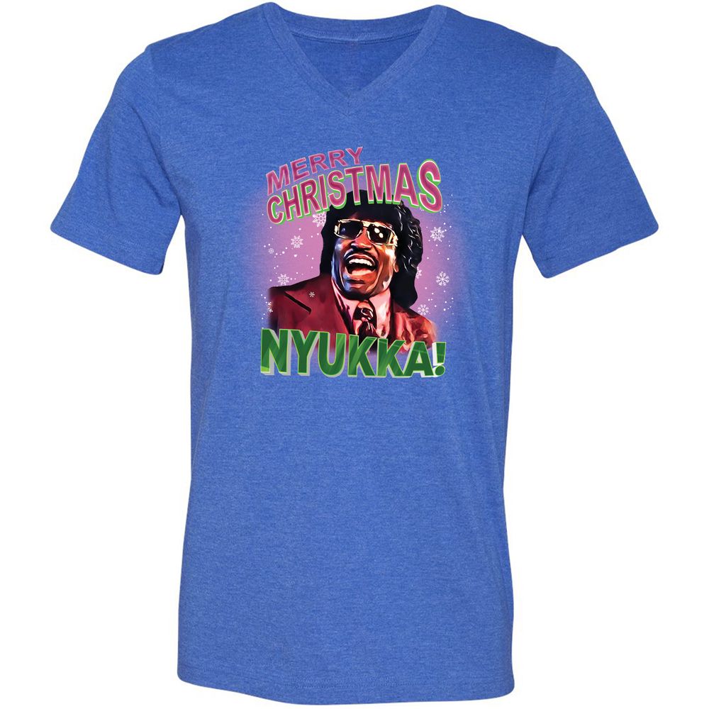 Unisex V-Neck T-Shirt - 5Z99X658 - Heather True Royal - 14