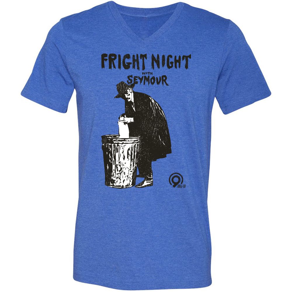 Unisex V-Neck T-Shirt - BS3EPQ8D - Heather True Royal - 14