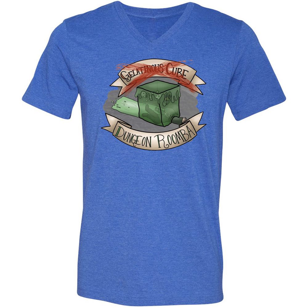 Unisex V-Neck T-Shirt - YAJJE1VF - Heather True Royal - 14