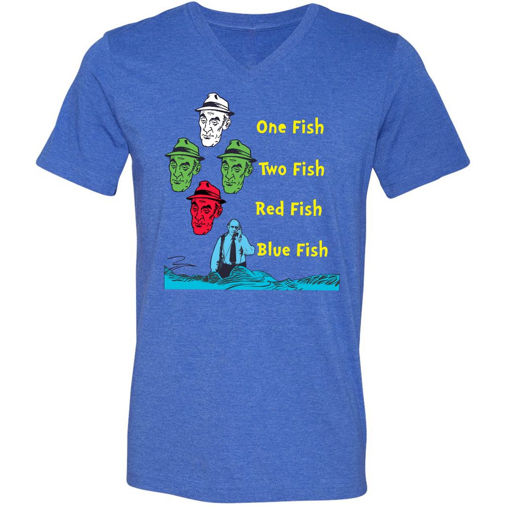 Unisex V-Neck T-Shirt - AC3TR6T4 - Heather True Royal - 14