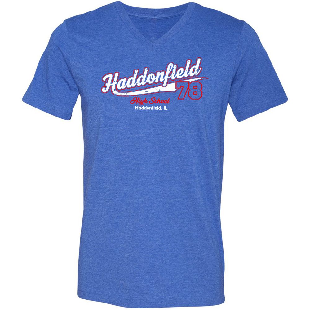Unisex V-Neck T-Shirt - WZH3D2TD - Heather True Royal - 14