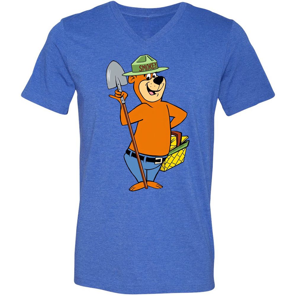 Unisex V-Neck T-Shirt - YSTRPZ4H - Heather True Royal - 14
