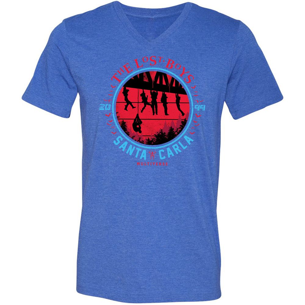 Unisex V-Neck T-Shirt - X2KL9M1C - Heather True Royal - 14