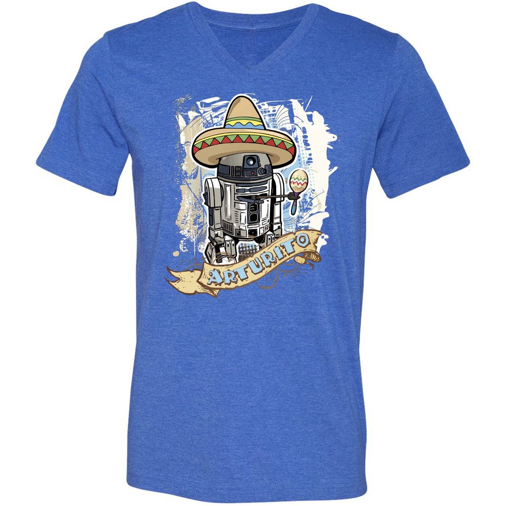 Unisex V-Neck T-Shirt - RU3BUDYA - Heather True Royal - 14