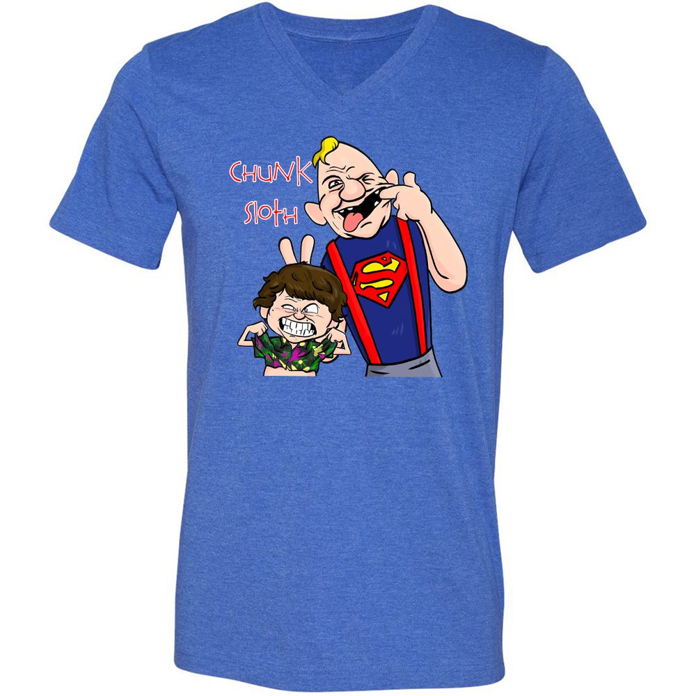 Unisex V-Neck T-Shirt - Q6A1HSZ3 - Heather True Royal - 14