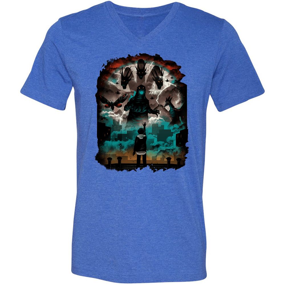 Unisex V-Neck T-Shirt - EYG1DP3Z - Heather True Royal - 14