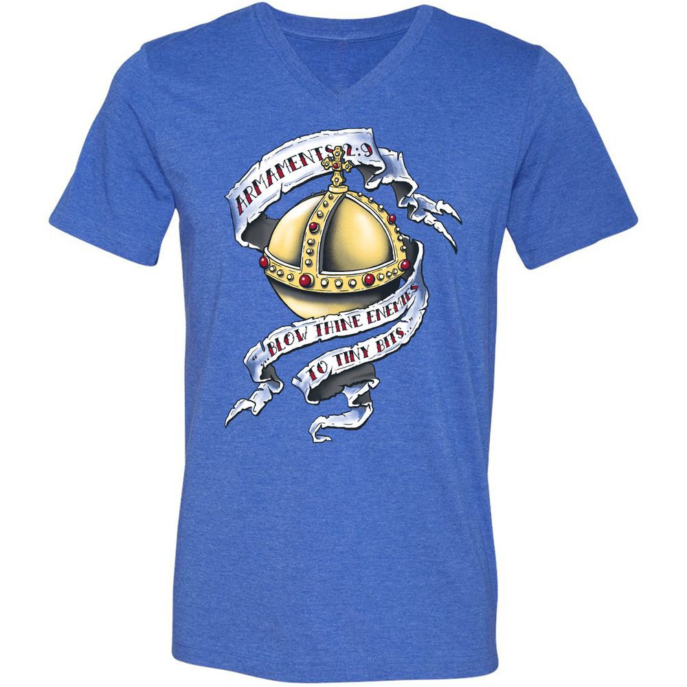 Unisex V-Neck T-Shirt - GUFTG1GP - Heather True Royal - 14