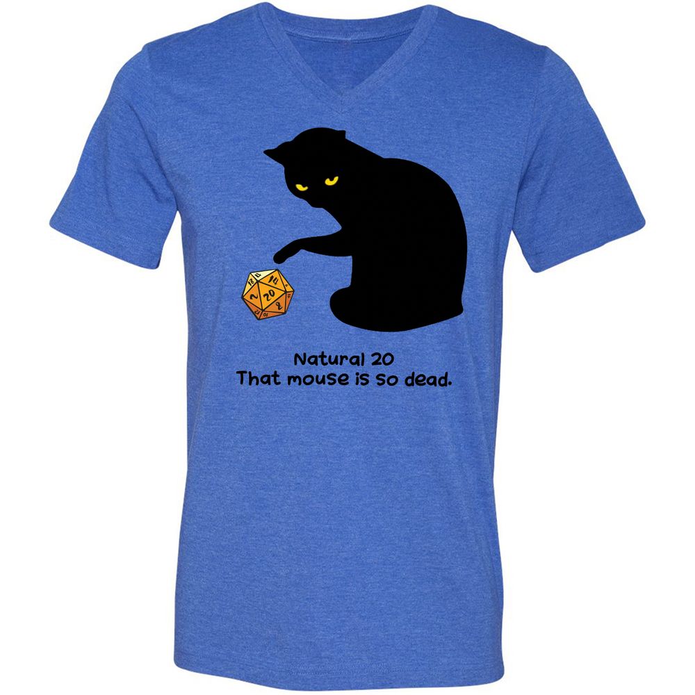 Unisex V-Neck T-Shirt - A3KJJRY3 - Heather True Royal - 14