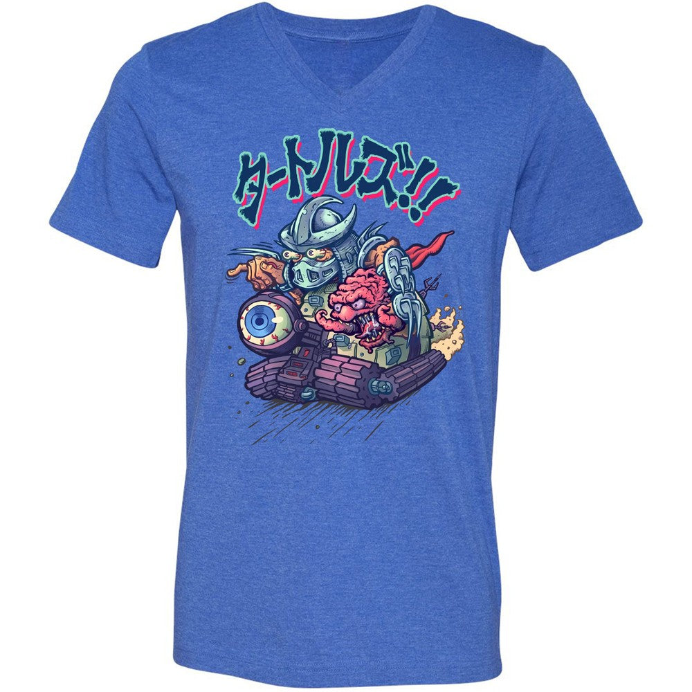 Unisex V-Neck T-Shirt - FQ3Z5D7W - Heather True Royal - 14