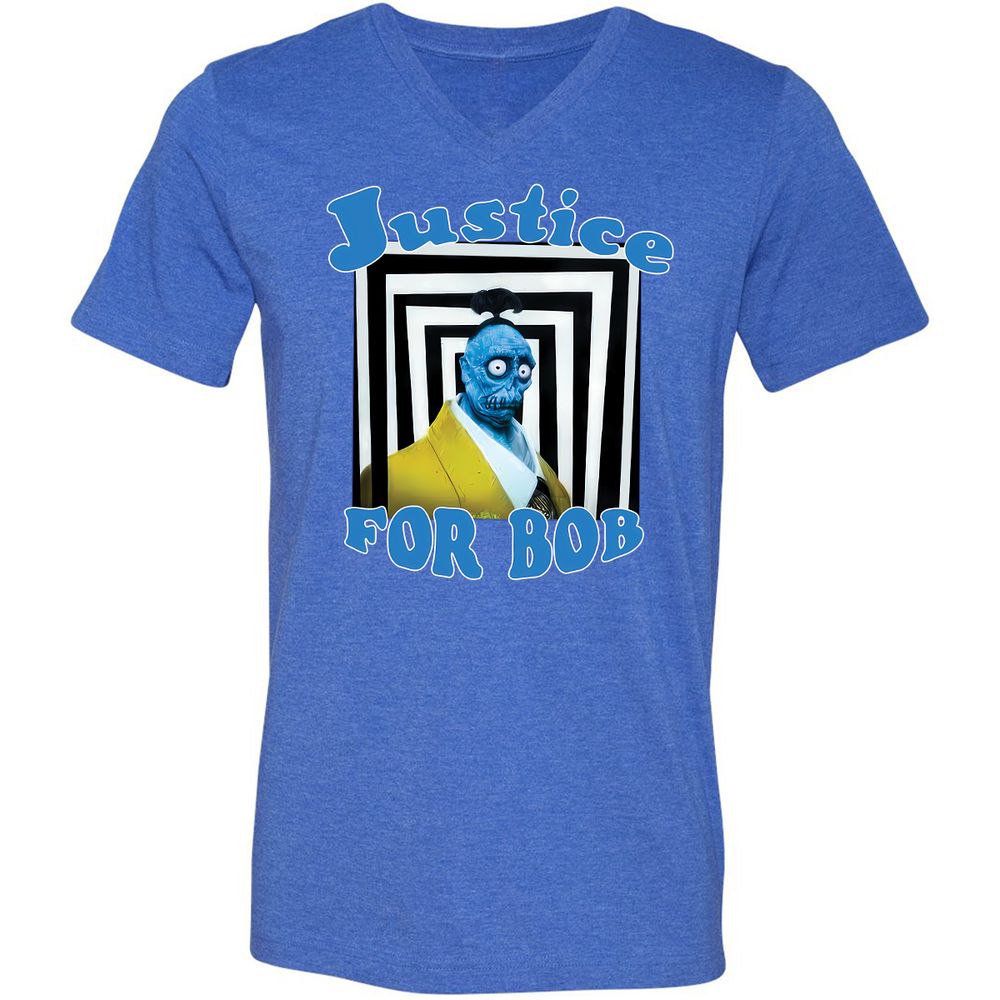 Unisex V-Neck T-Shirt - LAD5XWSS - Heather True Royal - 14