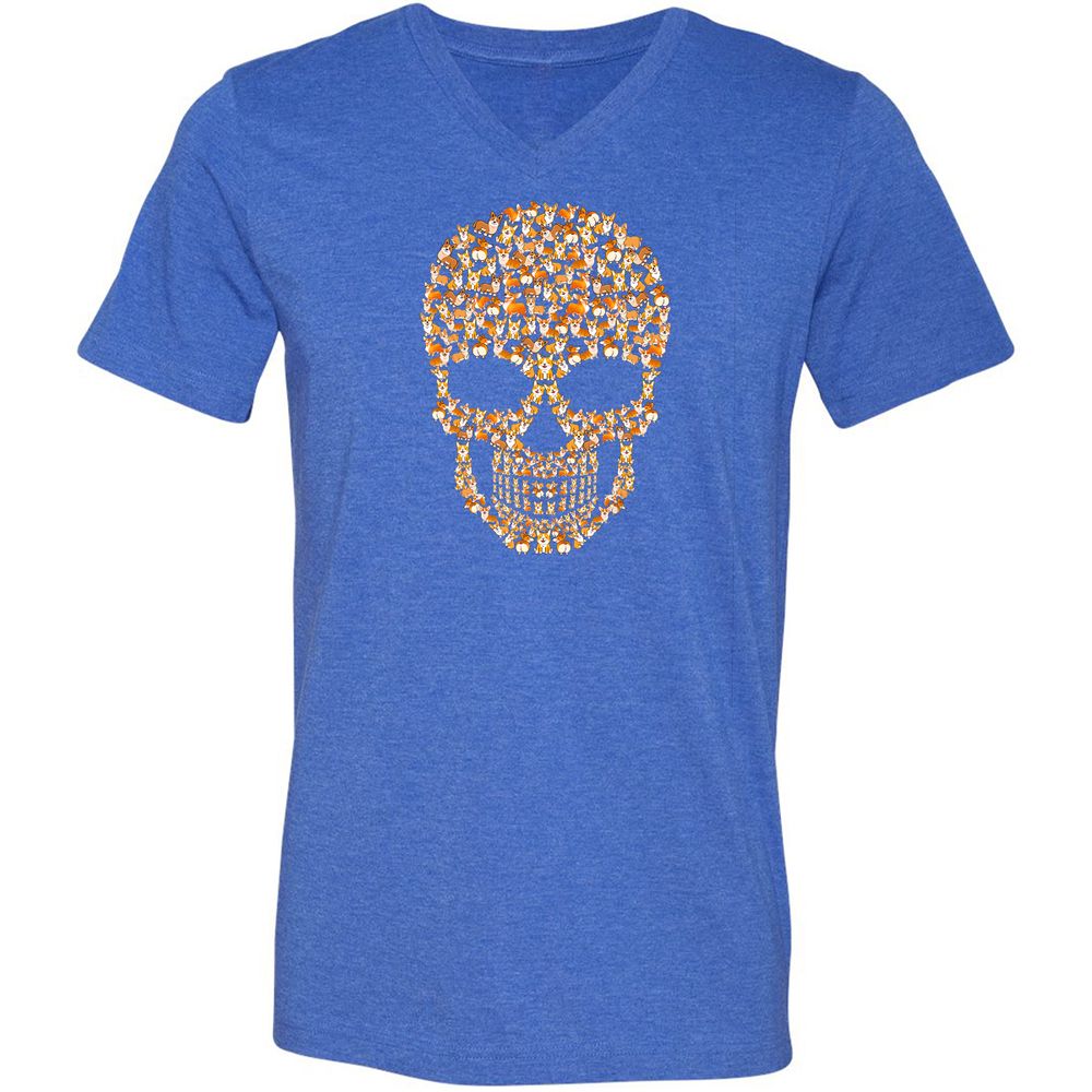 Unisex V-Neck T-Shirt - NXHDLQ9W - Heather True Royal - 14