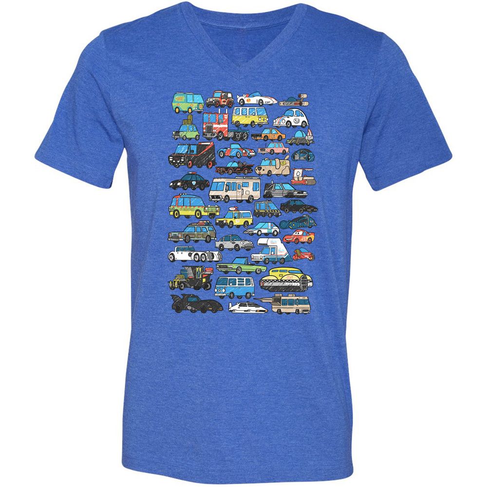 Unisex V-Neck T-Shirt - F18XRGU3 - Heather True Royal - 14