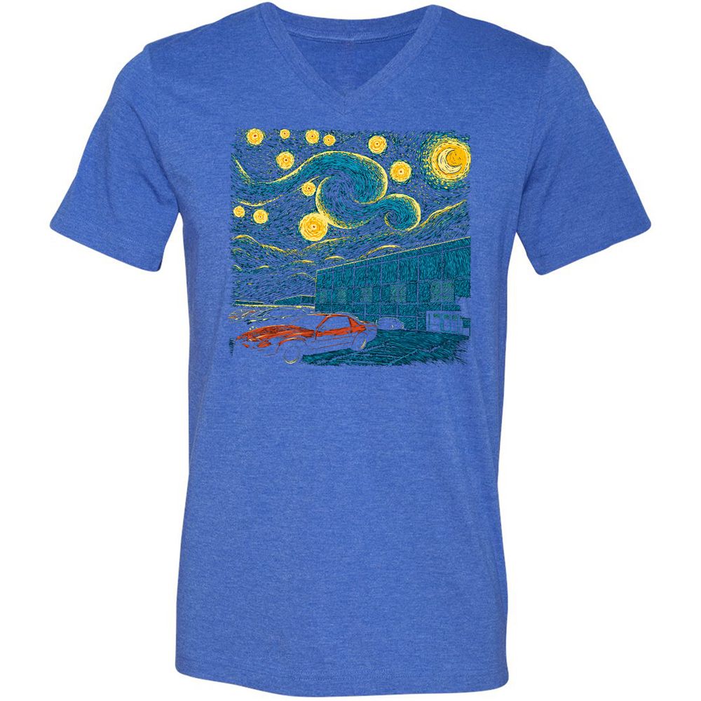 Unisex V-Neck T-Shirt - DWJ2SALT - Heather True Royal - 14