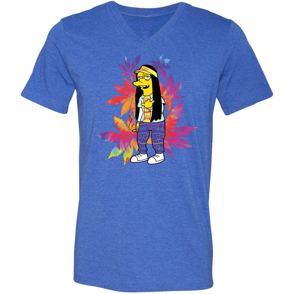Unisex V-Neck T-Shirt - Z6S3TX8D - Heather True Royal - 14