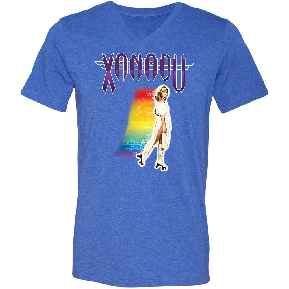 Unisex V-Neck T-Shirt - 5UT8SRQH - Heather True Royal - 14