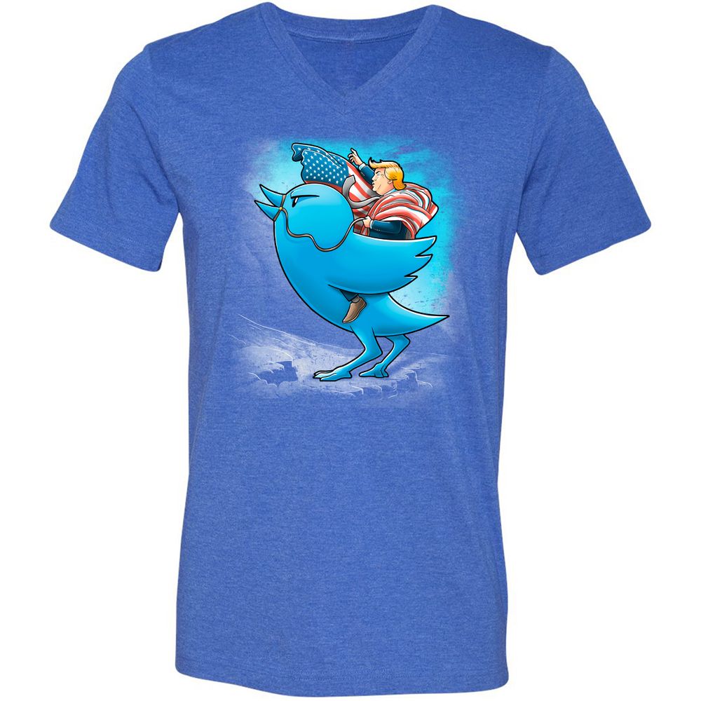 Unisex V-Neck T-Shirt - H519J8C6 - Heather True Royal - 14