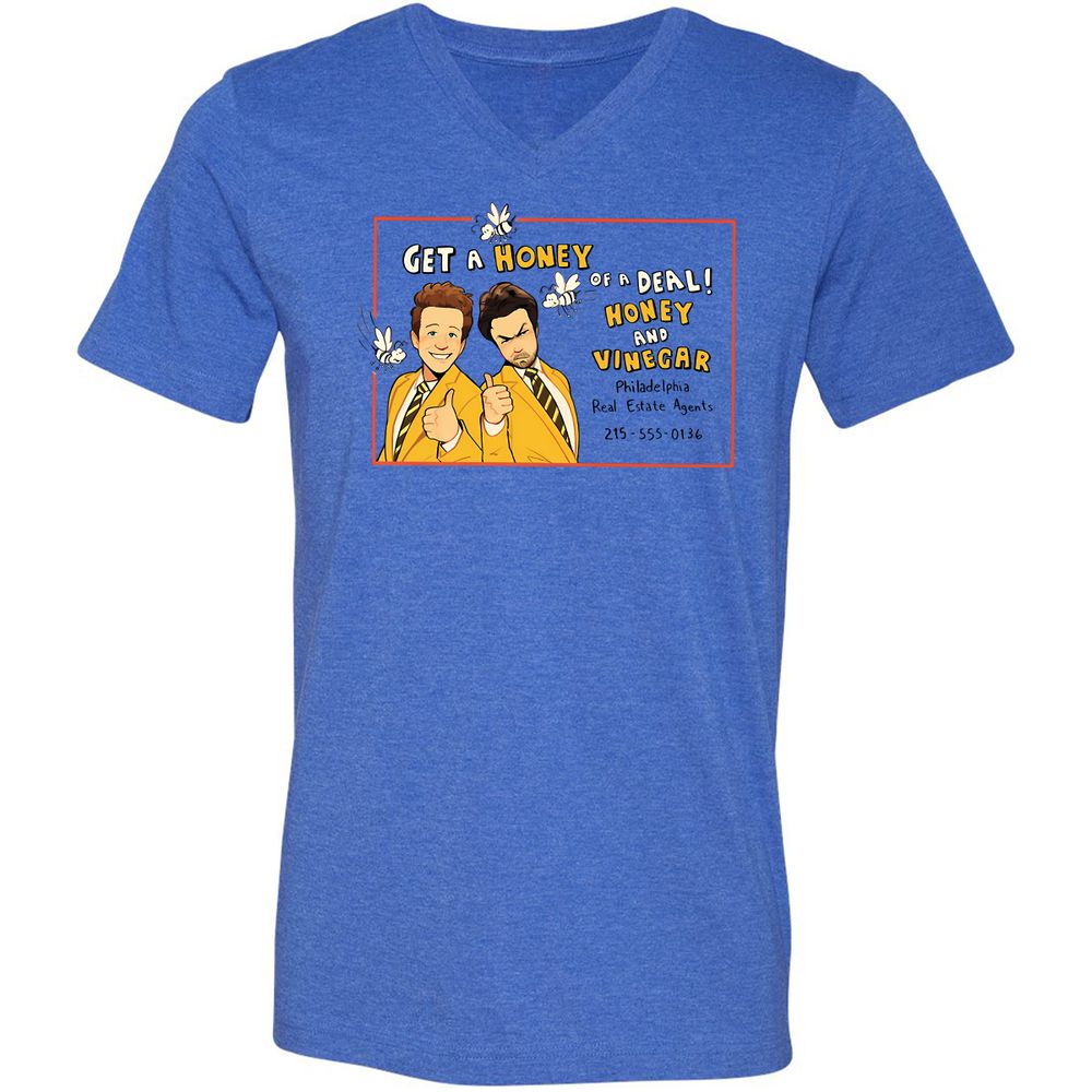 Unisex V-Neck T-Shirt - FTEGSH1H - Heather True Royal - 14