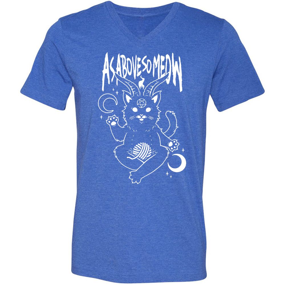 Unisex V-Neck T-Shirt - LERQT77B - Heather True Royal - 14