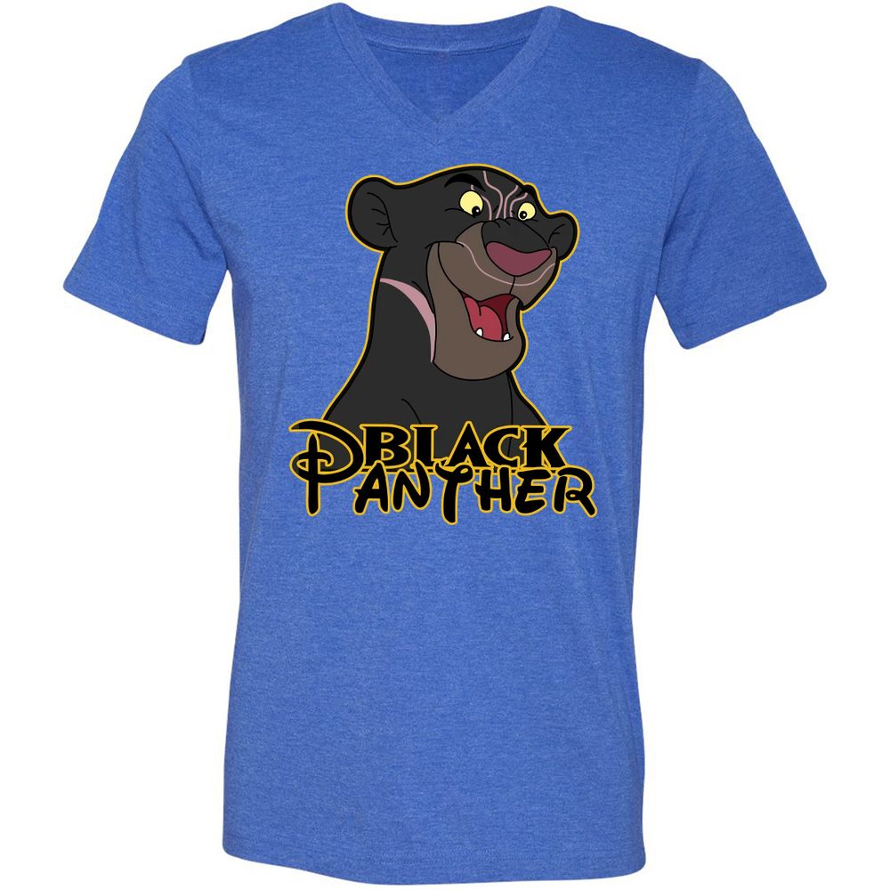 Unisex V-Neck T-Shirt - 7LRP445Z - Heather True Royal - 14