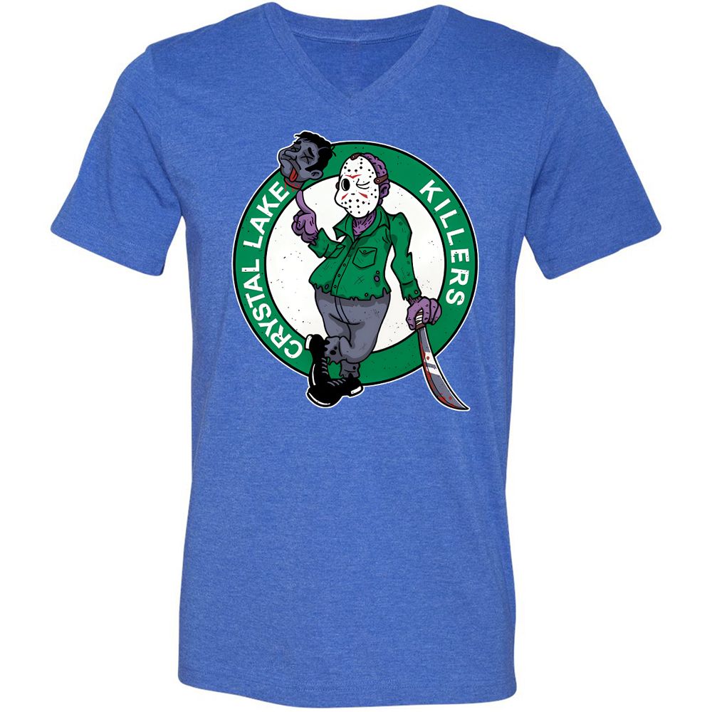 Unisex V-Neck T-Shirt - ADLVUVR4 - Heather True Royal - 14