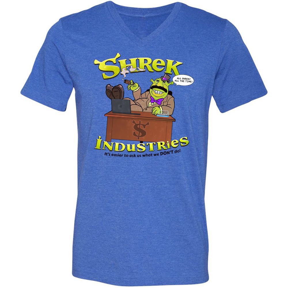 Unisex V-Neck T-Shirt - 69LWB4FM - Heather True Royal - 14