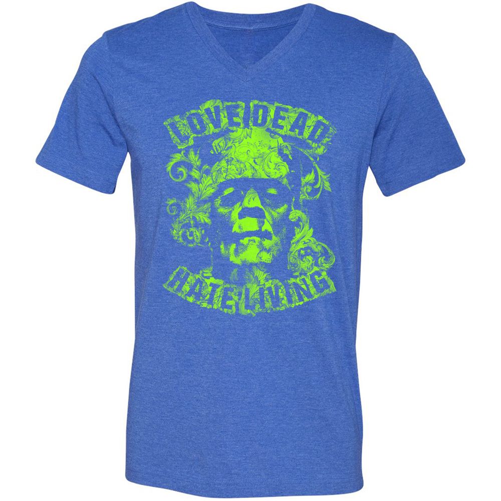 Unisex V-Neck T-Shirt - 67HHJW3M - Heather True Royal - 14