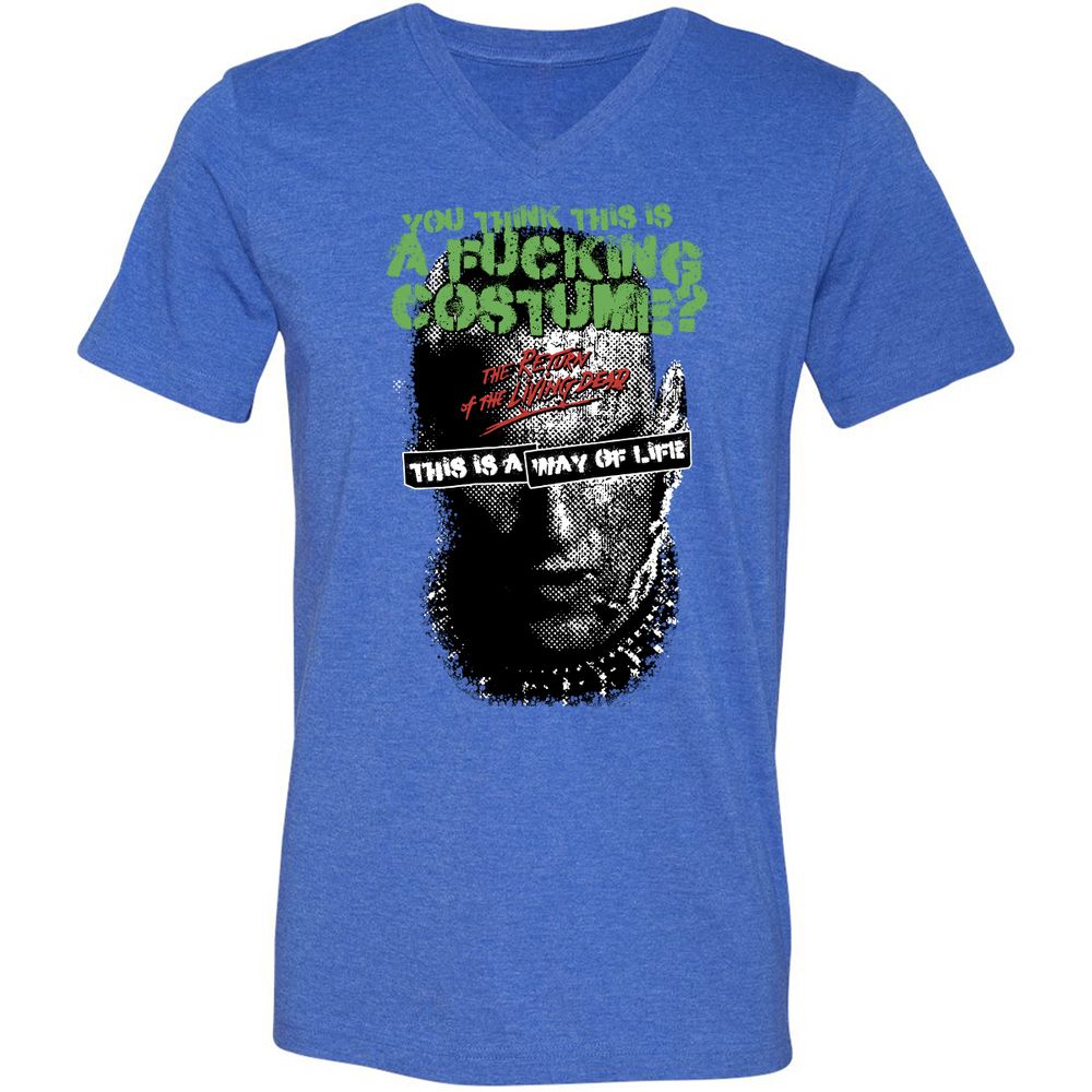 Unisex V-Neck T-Shirt - 11W3D3TT - Heather True Royal - 14
