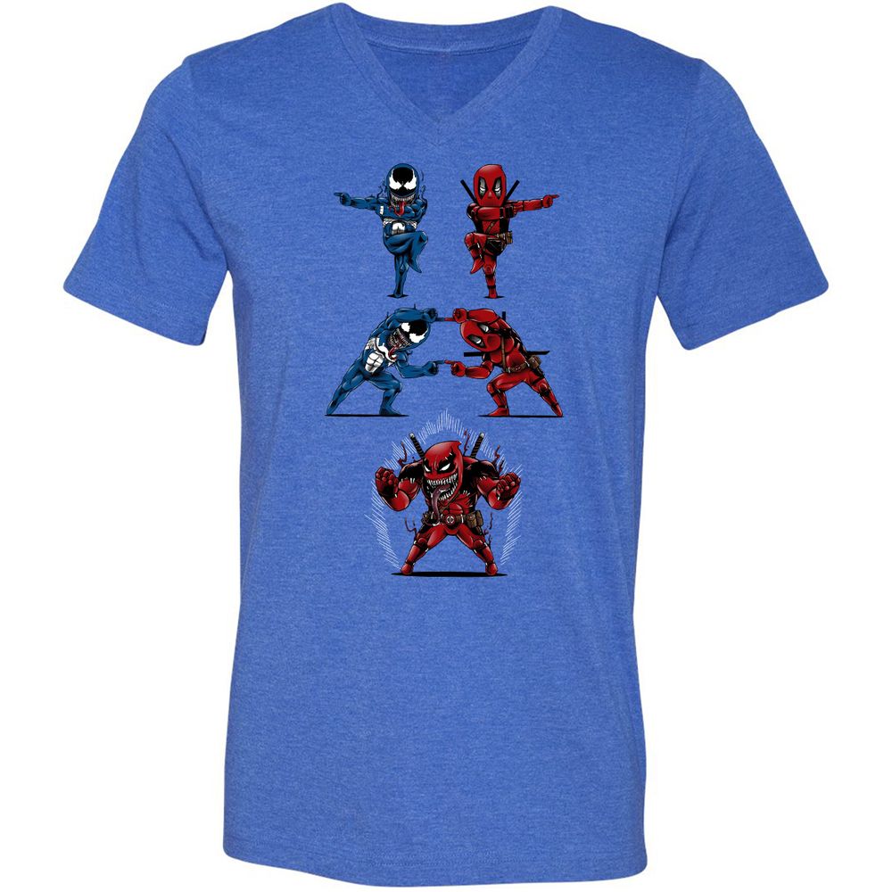 Unisex V-Neck T-Shirt - LVVE9C4D - Heather True Royal - 14