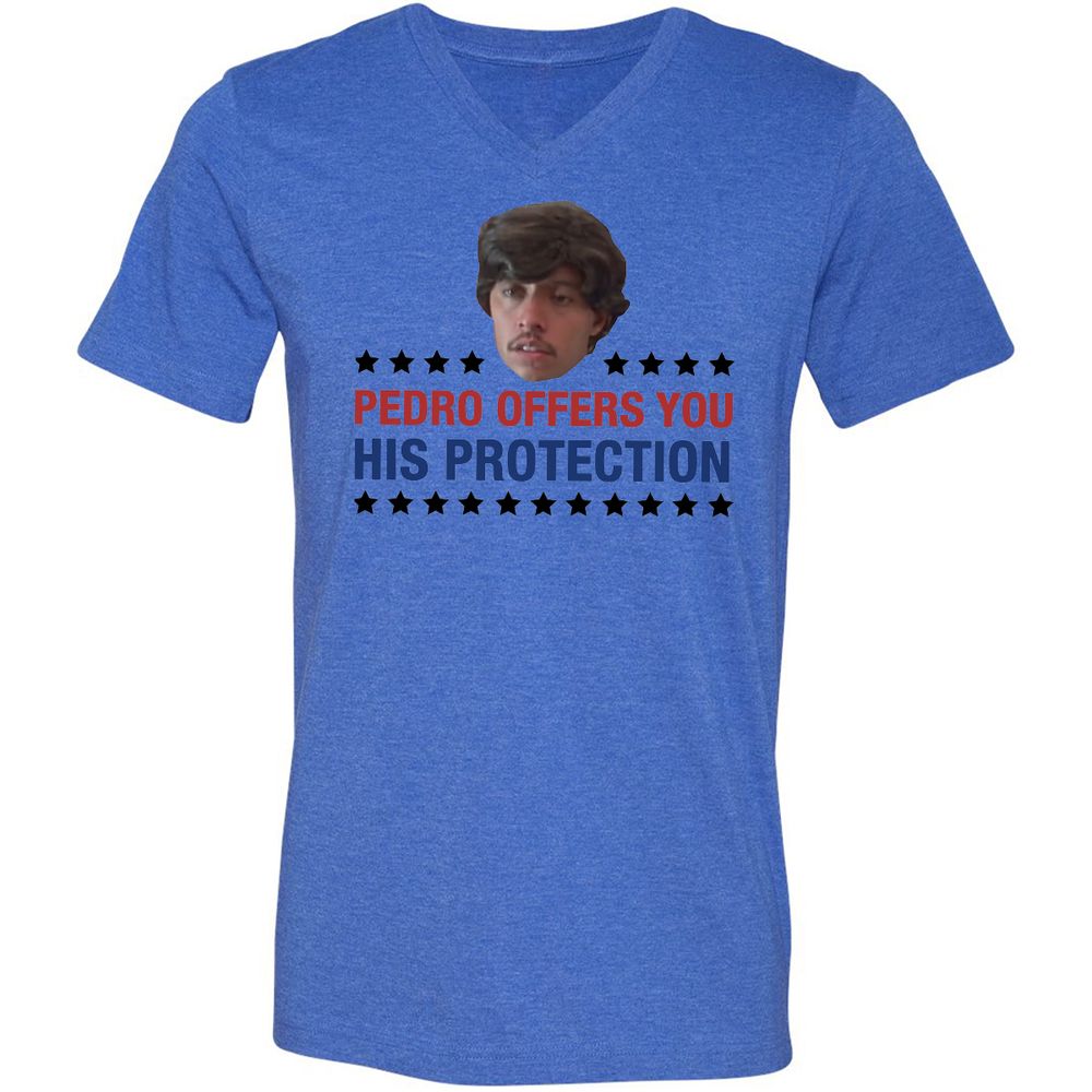 Unisex V-Neck T-Shirt - ABD3UGYG - Heather True Royal - 14
