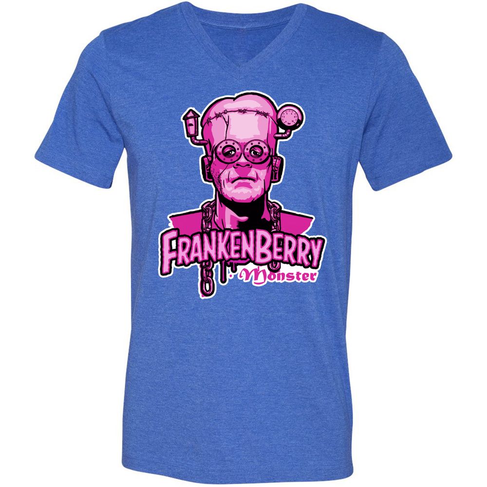 Unisex V-Neck T-Shirt - A2XKBMDN - Heather True Royal - 14