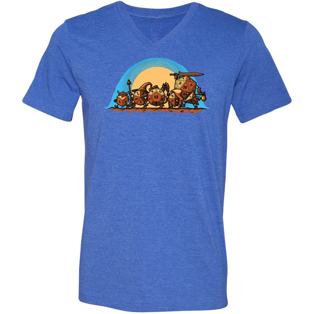 Unisex V-Neck T-Shirt - UDAEVBYL - Heather True Royal - 14