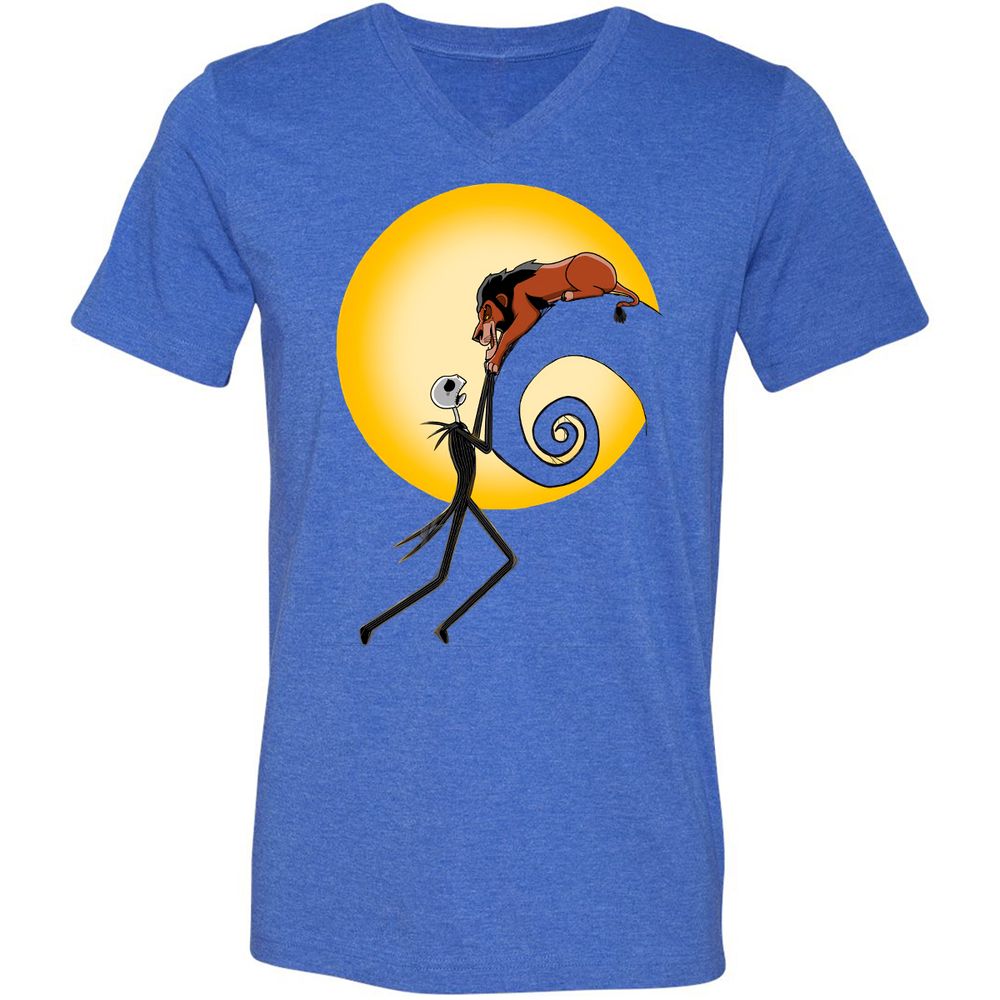 Unisex V-Neck T-Shirt - XE739XT3 - Heather True Royal - 14