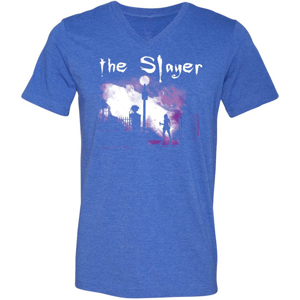 Unisex V-Neck T-Shirt - FD8ZQUEQ - Heather True Royal - 14