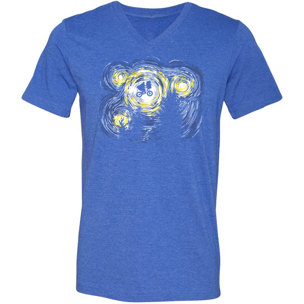 Unisex V-Neck T-Shirt - KNPXQMZB - Heather True Royal - 14