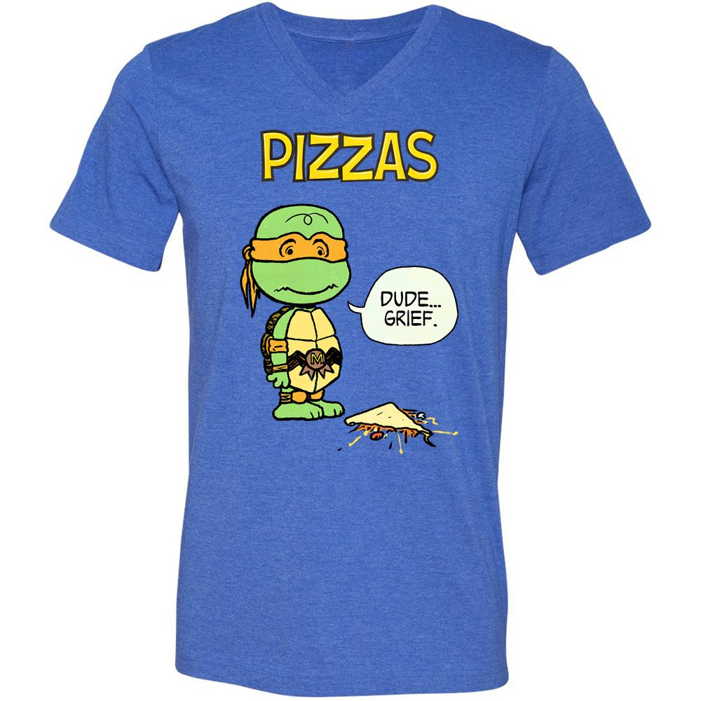 Unisex V-Neck T-Shirt - MZJSLK2X - Heather True Royal - 14